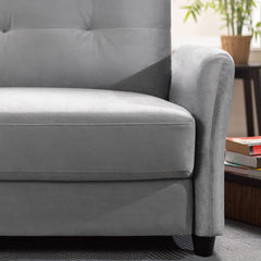 Ricardo Sofa Couch / Tufted Cushions / Easy, Tool-Free Assembly, Dark Grey