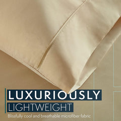 MERITLIFE King Size Sheets Set - Bedding Sheets & Pillowcases w/ 16 inch Deep Pockets - Fade Resistant & Machine Washable - 4 Piece 1800