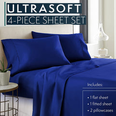 MERITLIFE King Size Sheets Set - Bedding Sheets & Pillowcases w/ 16 inch Deep Pockets - Fade Resistant & Machine Washable - 4 Piece 1800