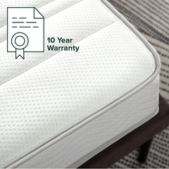 6 Inch Foam and Spring Mattress / CertiPUR-US Certified Foams / Mattress-in-a-Box, Narrow Twin, off white