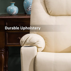 Electric Power Lift Recliner Chair Sofa with Massage and Heat for Elderly, 3 Positions, 2 Side Pockets and Cup Holders, USB Ports, Fa