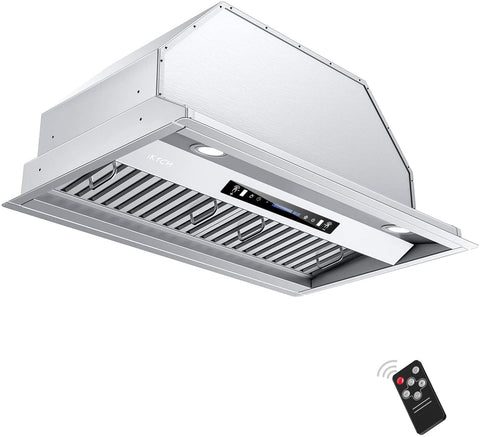 30 inch Built-in/Insert Range Hood 900 CFM, Ducted/Ductless Convertible Duct, Stainless Steel Kitchen Vent Hood with 2 Pcs Adjustable