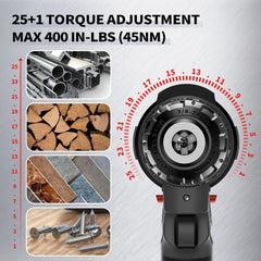 P10 21V Cordless Drill Set, [Powerful Brushless Motor] [Compact], Power Drill Driver, Electric Drill with 2.0Ah Li-ion Battery, Fast