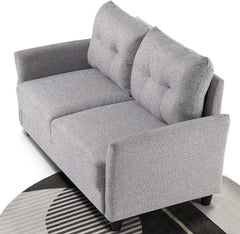 Ricardo Sofa Couch / Tufted Cushions / Easy, Tool-Free Assembly, Dark Grey